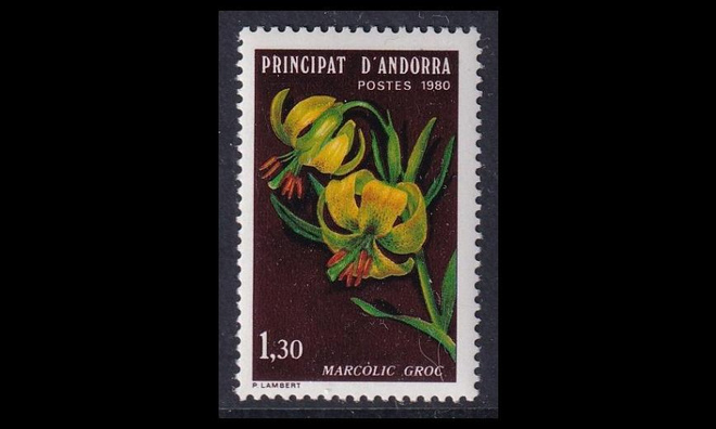 Andorra Fr 307 ** Luonnonsuojelu kukka (1980)