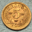 Kultaraha Ruotsi 5 Kronor 1901, kulta - pikkukuva 1