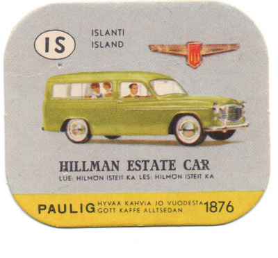 Kahvilappu Paulig HILLMAN ESTATE CAR