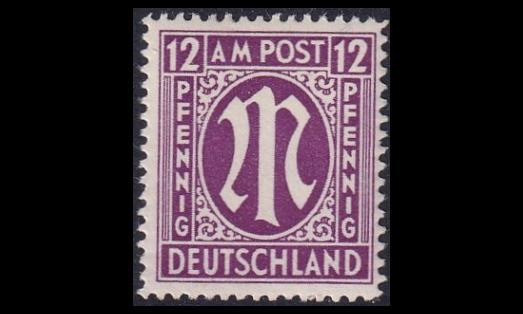 Bizone 15 ** Englantilainen paino 12 Pf (1945)