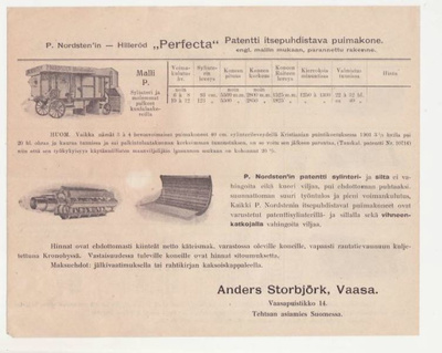 ASIAPAPERI      PUIMURI MAINOS  VAASA 1910-20 LUVULTA