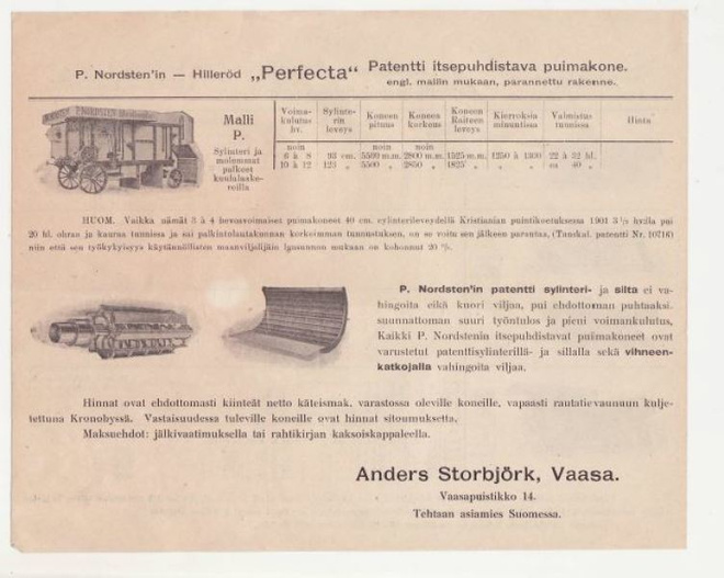 ASIAPAPERI      PUIMURI MAINOS  VAASA 1910-20 LUVULTA