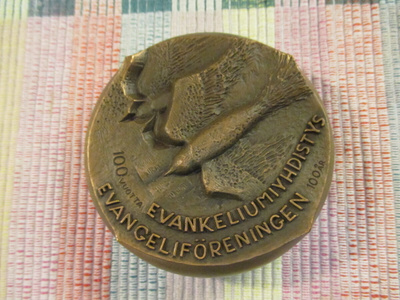 100 Vuotta Evankeliumiyhdistys mitali 1973 /Kaija Österlund