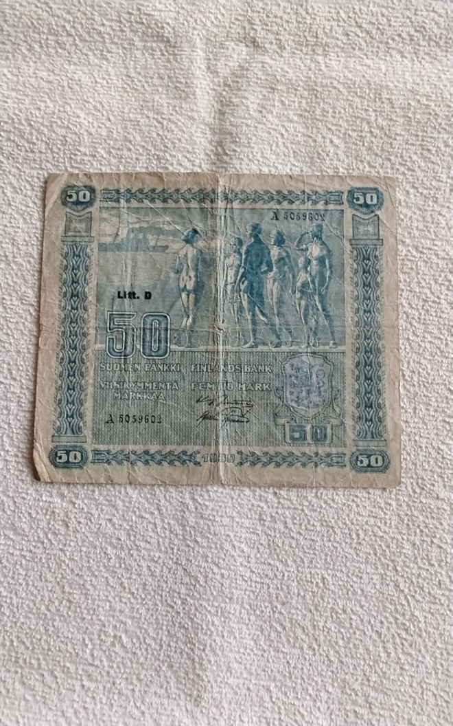 Suomen 50 markan seteli 1939 vuodelta