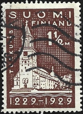1929 Turun 700-vuotisjuhla 1½ mk leimattu LaPe 140 W 1