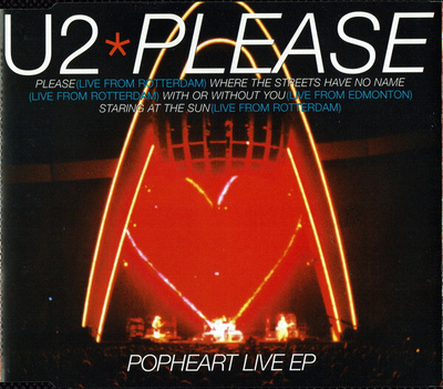 U2 - Please (CD) Popheart Live EP HYVÄ KUNTO!!