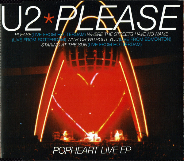 U2 - Please (CD) Popheart Live EP HYVÄ KUNTO!!