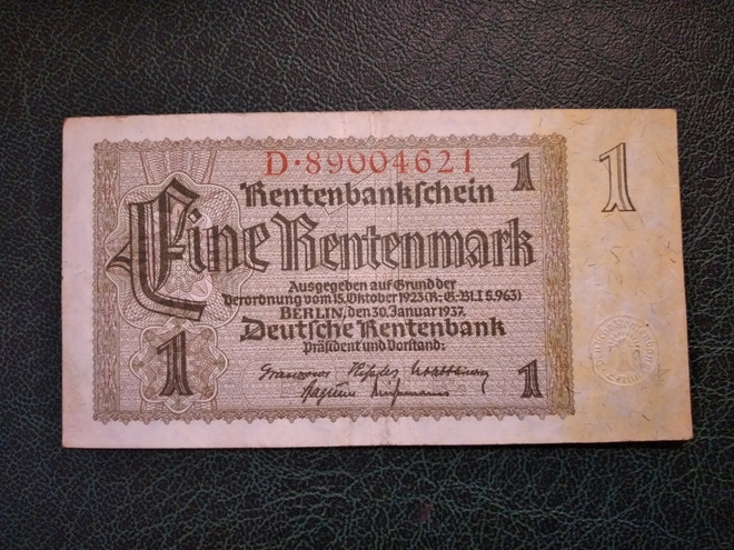 GERMANY 1 RENTTENMARK 1937 KL6   H-0700