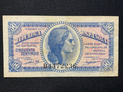 Republica Espanola 50 centimos emission 1937