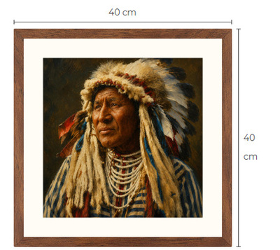 Uusi Intiaani art print kehystetty 40 cm x 40 cm