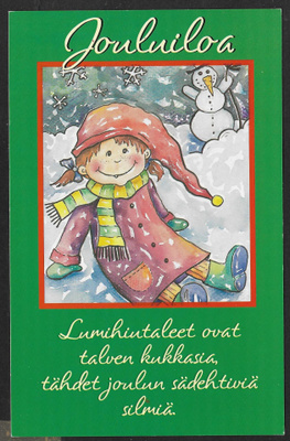 Pikkutyttö tonttulakki päässä - Johanna Ruuska