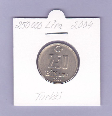 Turkki 10+100+500+250000 Lira v.1985-04 4 kpl