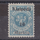Saksa reich Memel 1923 Mi 129 I pieni liimavika - pikkukuva 1