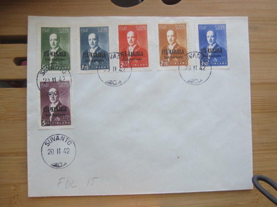 Itäkarjala Ryti sarja FDC kuorella Suvanto 1942