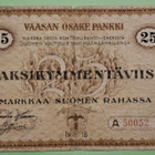 Vaasan Osake Pankki, 25 mk 1918 nro A50052, kunto 2-3. (KD3) - pikkukuva 1