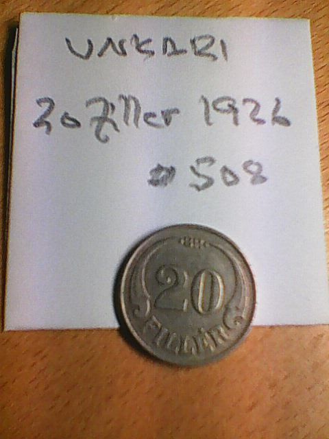 Unkari 20 filler 1926 km#508