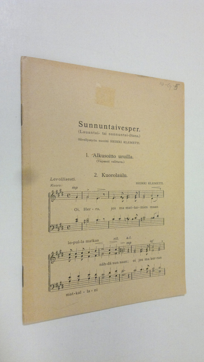 Heikki Klemetti : Sunnuntaivesper