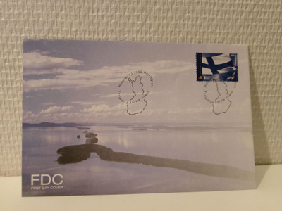 FDC- ensipäiväkuori - Suomen lippu - 2002