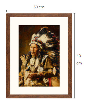 Uusi Intiaani art print kehystetty 30 cm x 40 cm