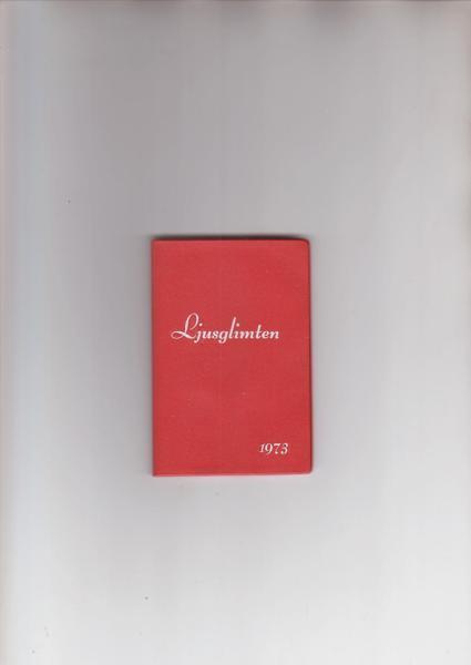 Ljusglimten, kalenteri, näkövamm., Finlands Svenska, 1973.