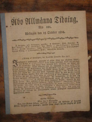 Sanomalehti : Åbo allmänna tidning 15.10.1814