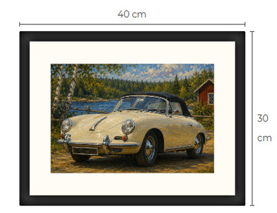 Uusi Porsche 356 B Roadster art print 30 cm x 40 cm
