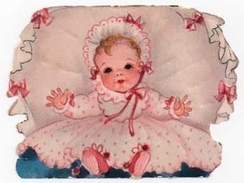 AFKH 19 / Suloinen tyttövauva mekko yllään. 1950-l.