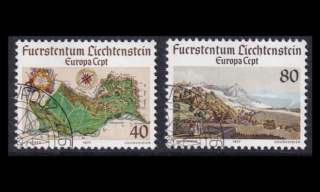 Liechtenstein 667-8 o Europa maisemia (1977)