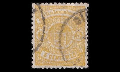 Luxemburg 30c o Vaakuna 5 C (13) sitruunankeltainen (1875)