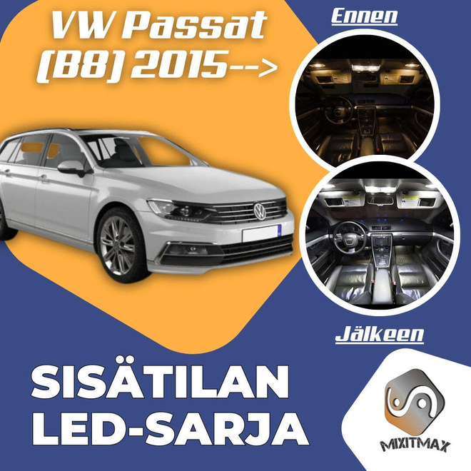 VW Passat (B8) Sisätilan LED-sarja 12-osainen