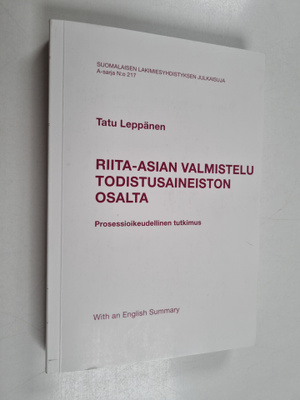 Tatu Leppanen : Riita-asian valmistelu todistusaineiston ...