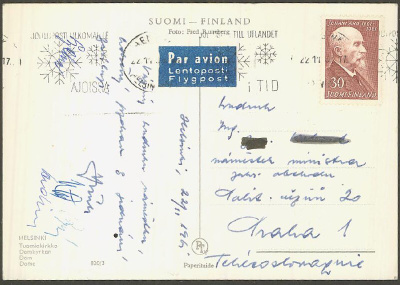 1961 Aho lentokortti CSR:ään