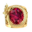 58 .. Vintage Dragon Ruby lady's & Man .. Sormus - pikkukuva 3