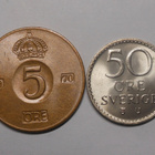 Ruotsi. 5 öre 1970 ja 50 öre 1970. UNC. - pikkukuva 1