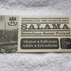 Vanha pääsylippu Museolaiva SALAMA 1979 - pikkukuva 1