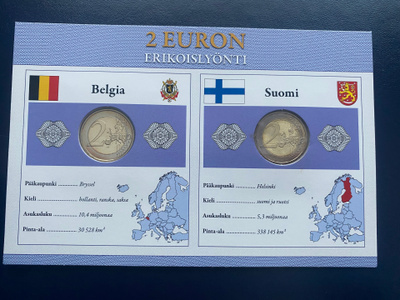2€ 2014 Belgia + Suomi Monetan erikoissarja UNC