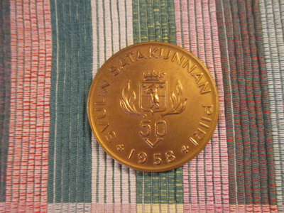 SVUL:n Satakunnan Piiri 50 V mitali 1958.