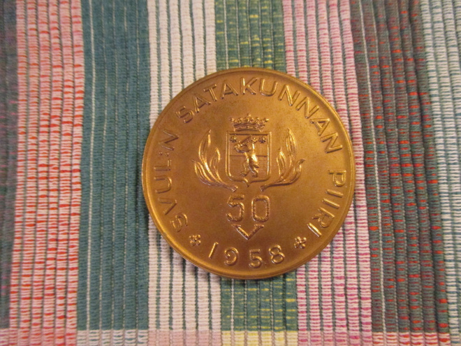 SVUL:n Satakunnan Piiri 50 V mitali 1958.