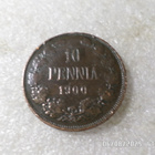 10  penniä   1900  kulkematon   patinoitunut. - pikkukuva 3