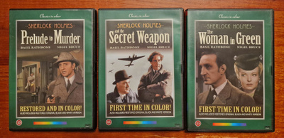 3 kpl Sherlock Holmes klassikko elokuvia