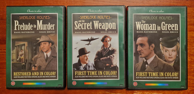 3 kpl Sherlock Holmes klassikko elokuvia