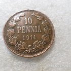 10 penniä  1914 kulkematon hieman  tasaisesti   patinoitunut - pikkukuva 3