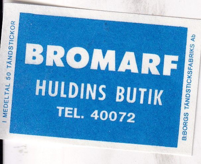 Bromarf. Huldins Butik, s95