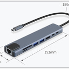 Uusi ja käyttämätön 8-in-1-USB-keskitin / USB-hubi #29658 - pikkukuva 1