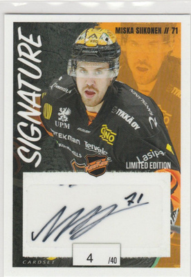 2022/23 Cardset LE Signature Miska Siikonen , KooKoo / 40