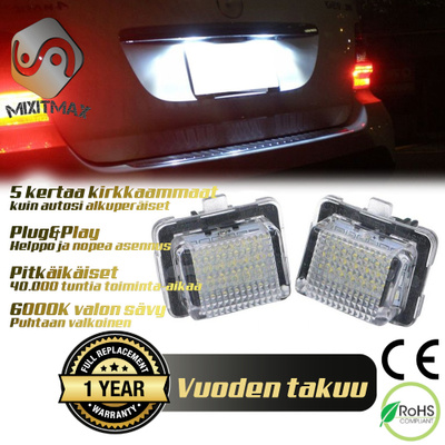 Mercedes-Benz LED rekisterikilven valot — kirkkaan valkoin