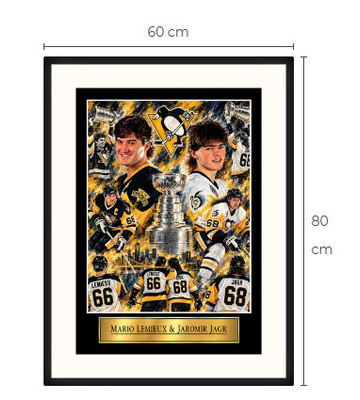 Uusi Lemieux ja Jagr Pittsburgh art print Limited Edition