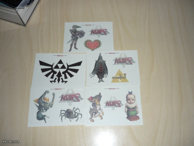 Zelda twilight princess trading card tattoo set 1-5