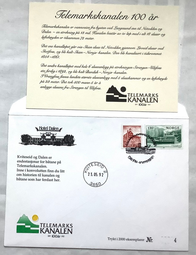 FDC Norja 1992 Kviteseid