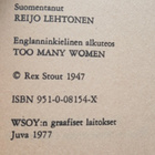 Rex Stout - Liian monta naista (pokkari) - pikkukuva 3